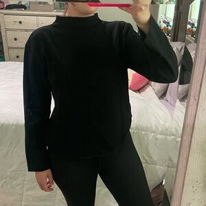 Zara Black Long sleeve Top with Mock Neck